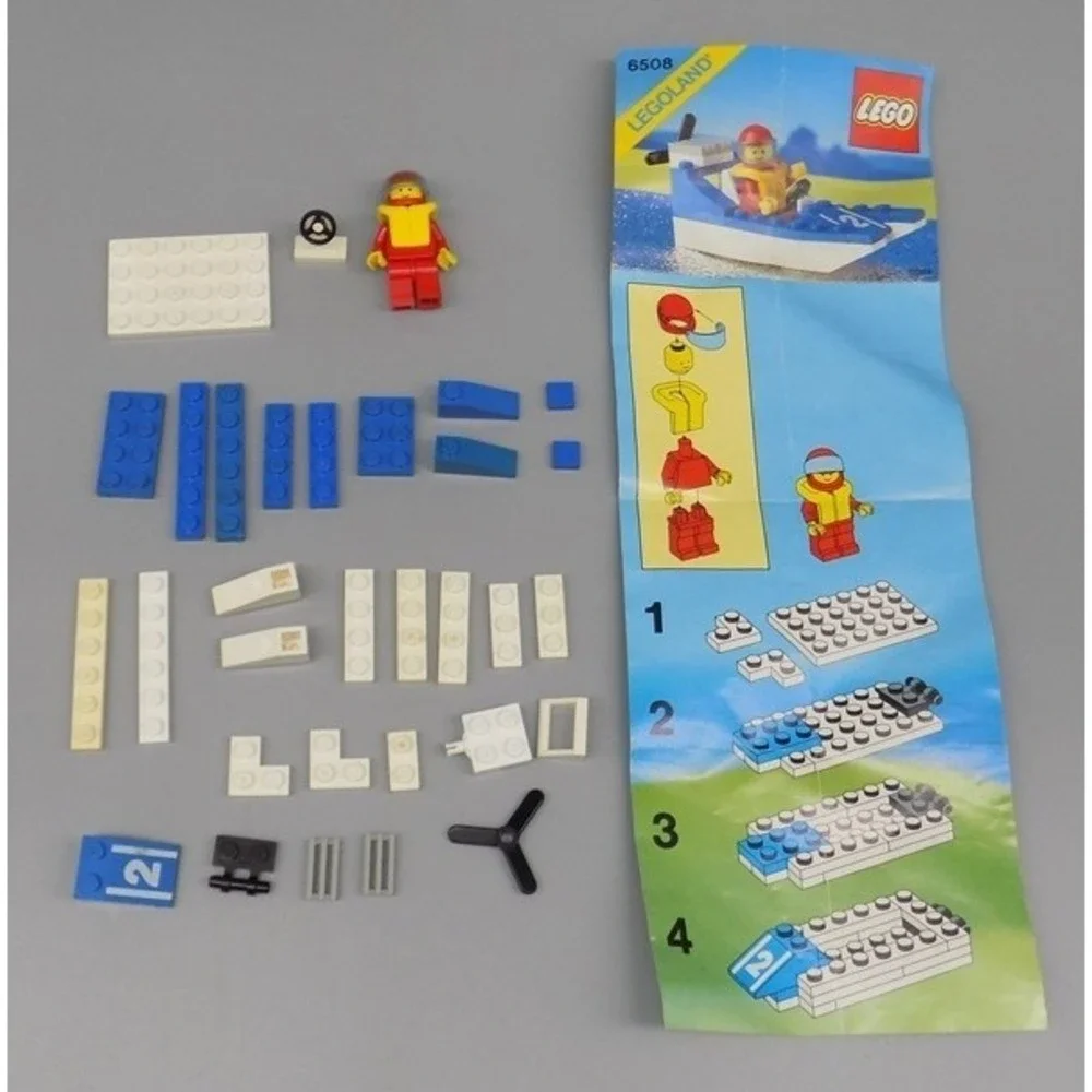 1990 Lego #6508 Wave Racer Boat Complete w/ Instructions No Box Vintage Legoland